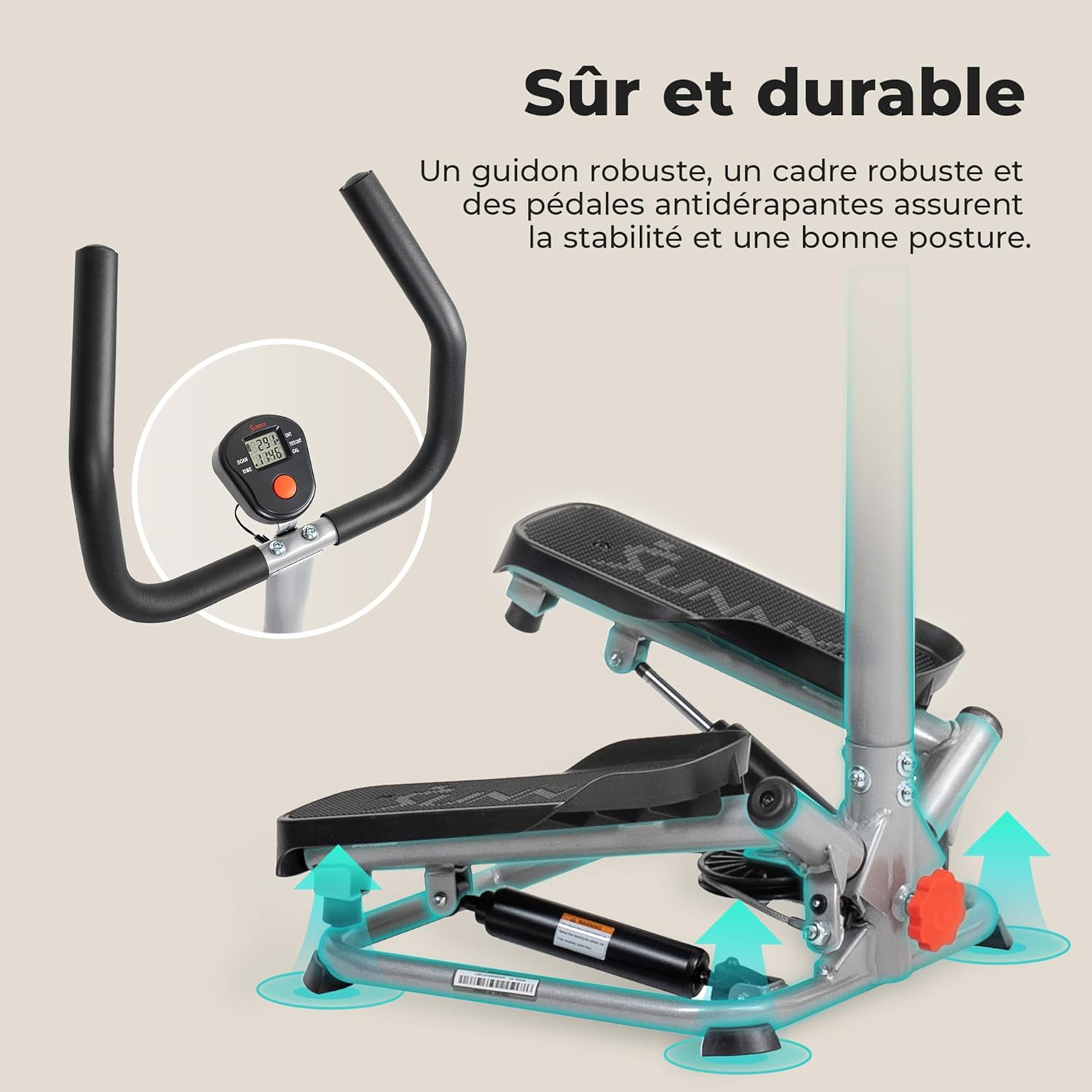 Sunny Health & Fitness Stepper avec Guidon